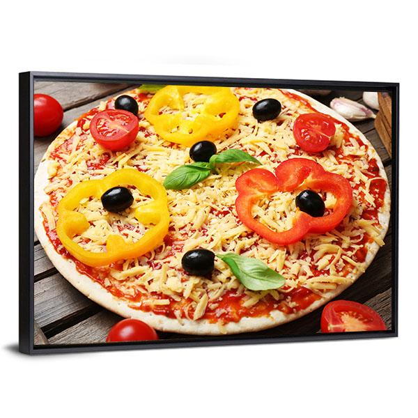 Food Ingredients For Pizza Canvas Wall Art-5 Horizontal-Gallery Wrap-22" x 12"-Tiaracle