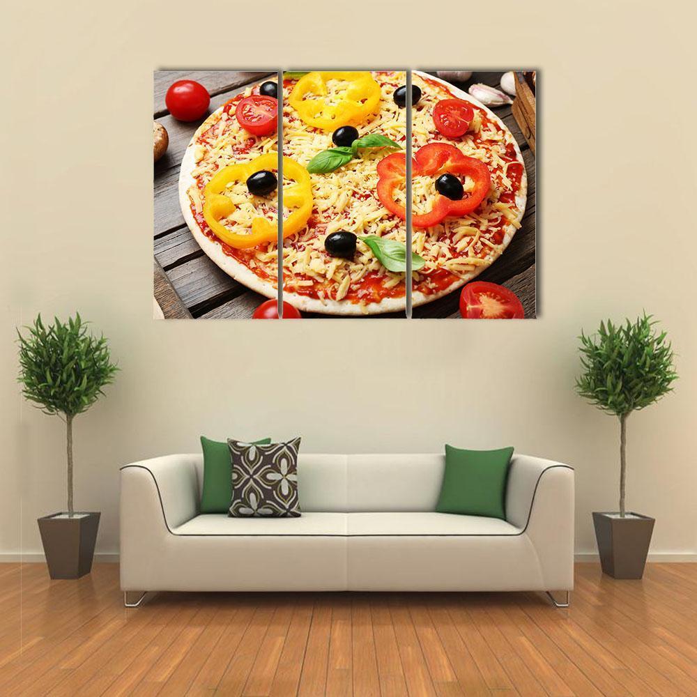 Food Ingredients For Pizza Canvas Wall Art-3 Horizontal-Gallery Wrap-37" x 24"-Tiaracle
