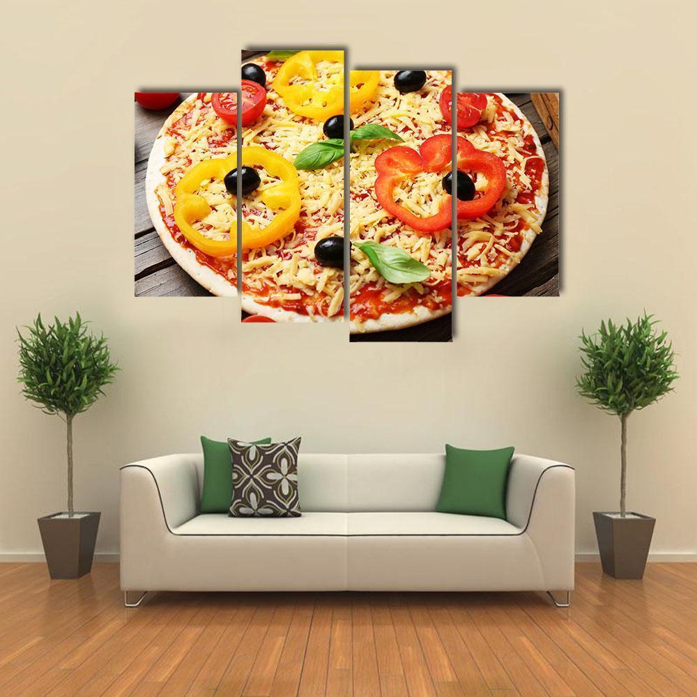 Food Ingredients For Pizza Canvas Wall Art-4 Pop-Gallery Wrap-50" x 32"-Tiaracle