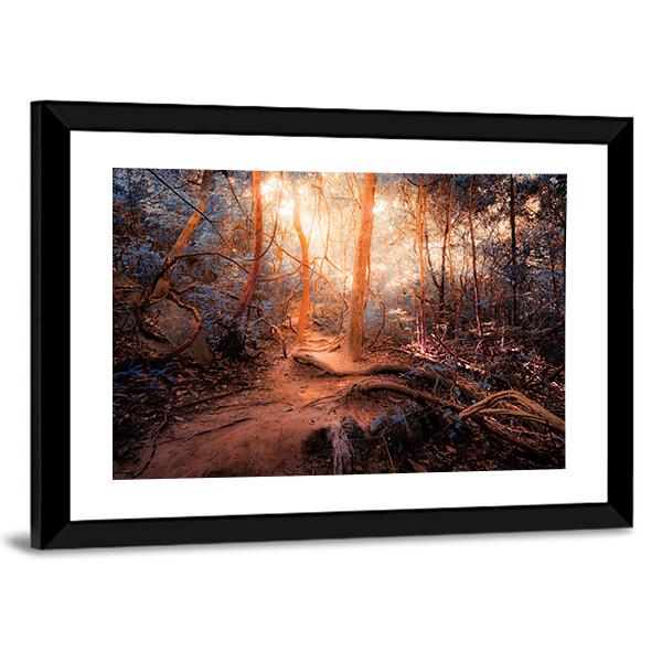 Forest In Surreal Colors Canvas Wall Art-5 Horizontal-Gallery Wrap-22" x 12"-Tiaracle