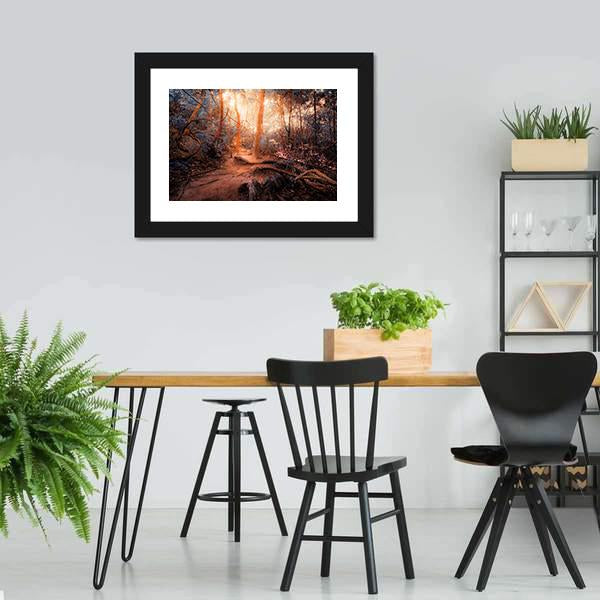 Forest In Surreal Colors Canvas Wall Art-5 Horizontal-Gallery Wrap-22" x 12"-Tiaracle