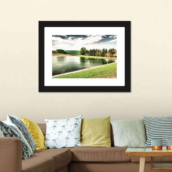 Forest Lake Canvas Wall Art-3 Horizontal-Gallery Wrap-25" x 16"-Tiaracle