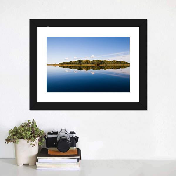 Forest With Lake Russia Canvas Wall Art-1 Piece-Framed Print-20" x 16"-Tiaracle