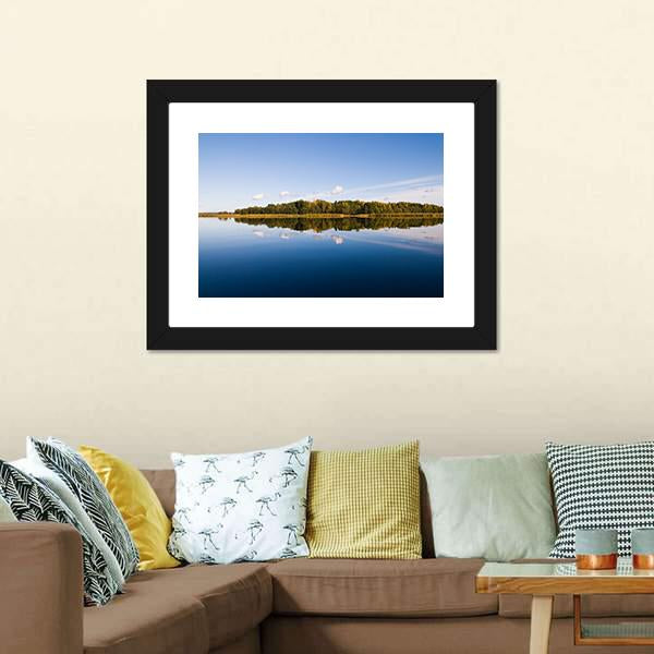 Forest With Lake Russia Canvas Wall Art-3 Horizontal-Gallery Wrap-25" x 16"-Tiaracle