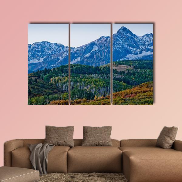 Forest With Mountain Dallas Canvas Wall Art-3 Horizontal-Gallery Wrap-37" x 24"-Tiaracle