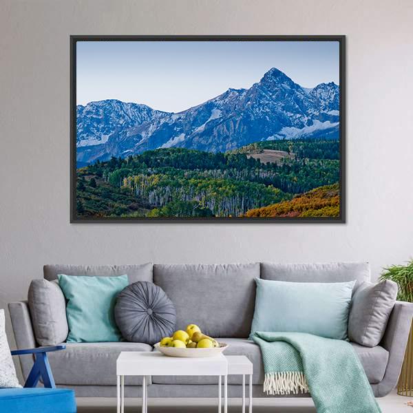 Forest With Mountain Dallas Canvas Wall Art-3 Horizontal-Gallery Wrap-25" x 16"-Tiaracle