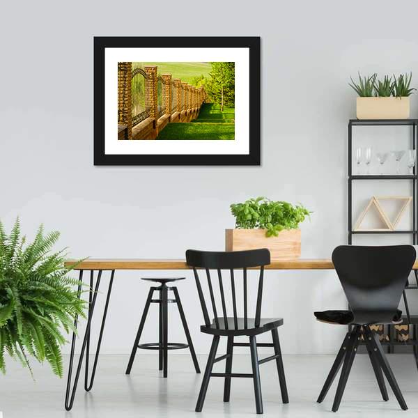 Forged Fence Canvas Wall Art-3 Horizontal-Gallery Wrap-25" x 16"-Tiaracle