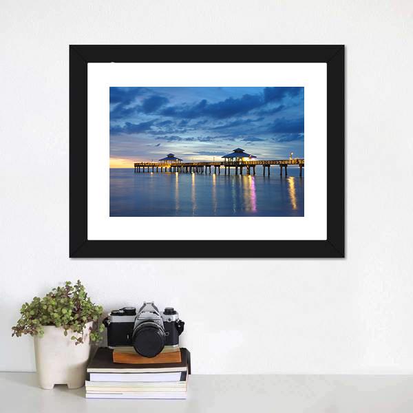 Fort Myers Pier Canvas Wall Art-3 Horizontal-Gallery Wrap-25" x 16"-Tiaracle
