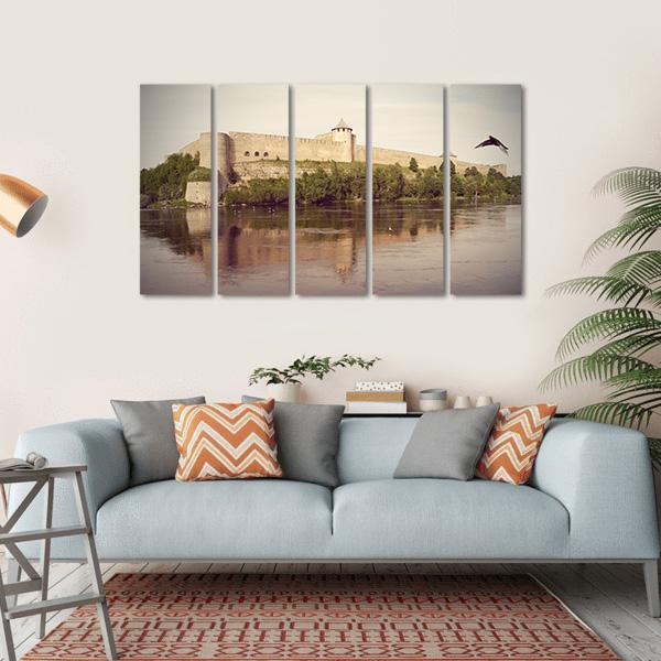 Fortress In Ivangorod Canvas Wall Art-5 Horizontal-Gallery Wrap-22" x 12"-Tiaracle