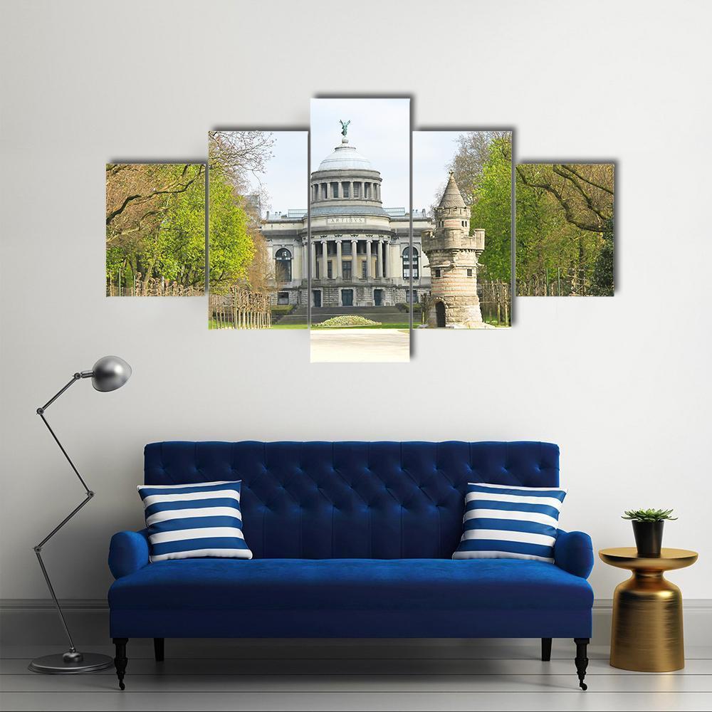 Fortress Tower Brussels Canvas Wall Art-5 Star-Gallery Wrap-62" x 32"-Tiaracle
