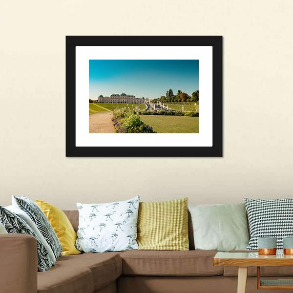 Fountain At Belvedere Garden Canvas Wall Art-3 Horizontal-Gallery Wrap-25" x 16"-Tiaracle