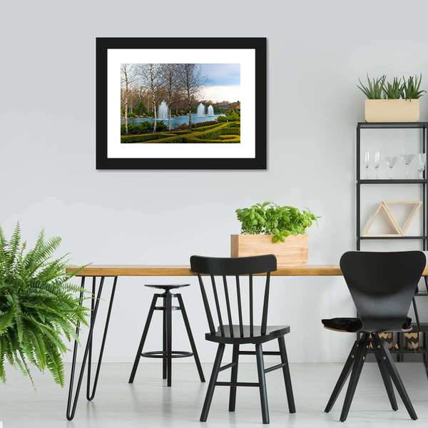 Fountains & Beautiful Scenery Canvas Wall Art-3 Horizontal-Gallery Wrap-25" x 16"-Tiaracle