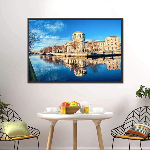 Four Courts In Dublin Canvas Wall Art-5 Horizontal-Gallery Wrap-22" x 12"-Tiaracle
