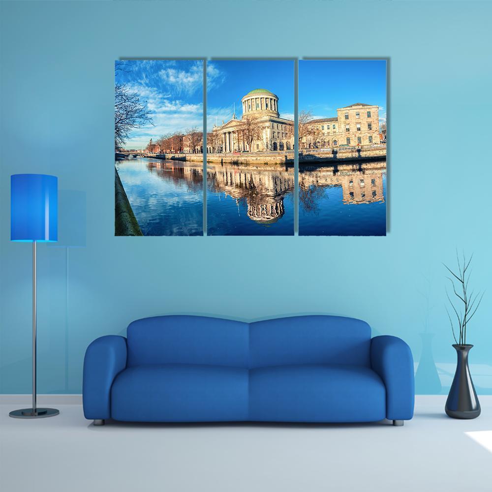 Four Courts In Dublin Canvas Wall Art-3 Horizontal-Gallery Wrap-37" x 24"-Tiaracle