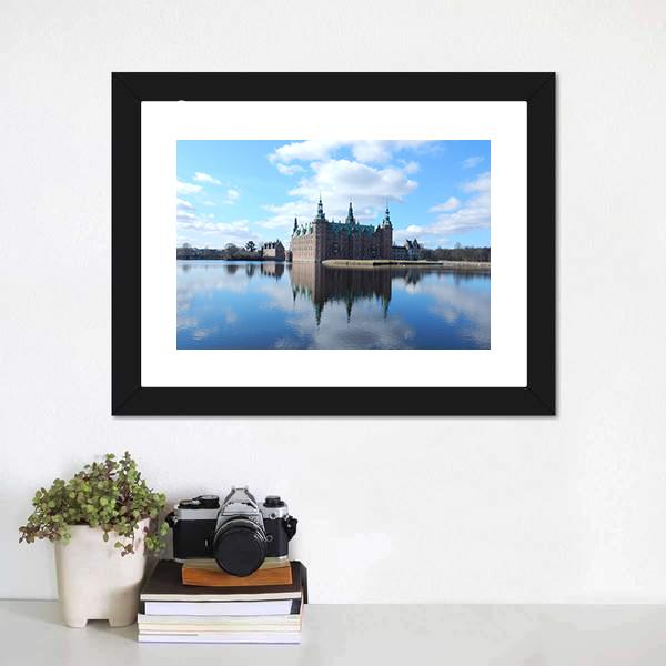Frederiksborg Castle Denmark Canvas Wall Art-1 Piece-Framed Print-20" x 16"-Tiaracle