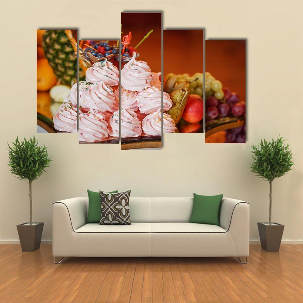 Fresh Ice Cream With Fruit Canvas Wall Art-5 Pop-Gallery Wrap-47" x 32"-Tiaracle