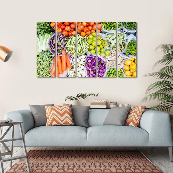 Fresh Vegetables Canvas Wall Art-5 Horizontal-Gallery Wrap-22" x 12"-Tiaracle