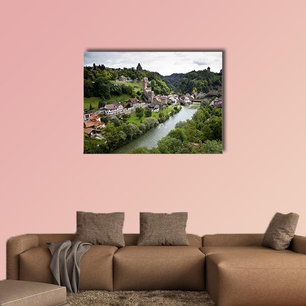 Fribourg City Switzerland Canvas Wall Art-1 Piece-Gallery Wrap-48" x 32"-Tiaracle