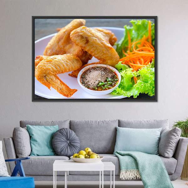 Fried Chicken Canvas Wall Art-5 Horizontal-Gallery Wrap-22" x 12"-Tiaracle