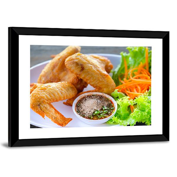 Fried Chicken Canvas Wall Art-5 Horizontal-Gallery Wrap-22" x 12"-Tiaracle