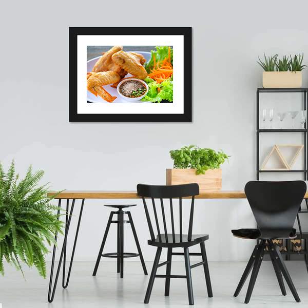 Fried Chicken Canvas Wall Art-5 Horizontal-Gallery Wrap-22" x 12"-Tiaracle