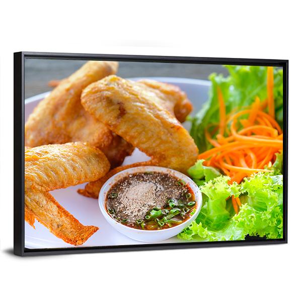 Fried Chicken Canvas Wall Art-5 Horizontal-Gallery Wrap-22" x 12"-Tiaracle