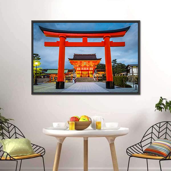 Fushimi Inari Taisha Canvas Wall Art-3 Horizontal-Gallery Wrap-25" x 16"-Tiaracle