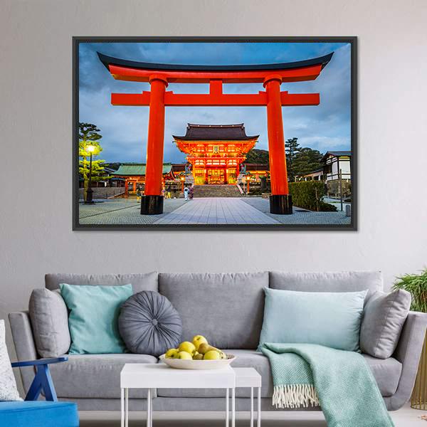 Fushimi Inari Taisha Canvas Wall Art-3 Horizontal-Gallery Wrap-25" x 16"-Tiaracle