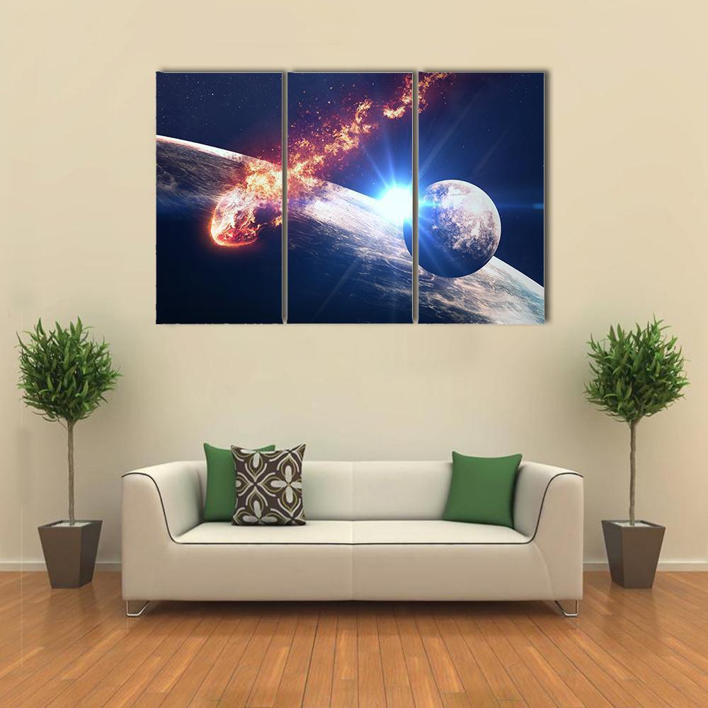 Galaxies In Outer Space Canvas Wall Art-3 Horizontal-Gallery Wrap-37" x 24"-Tiaracle