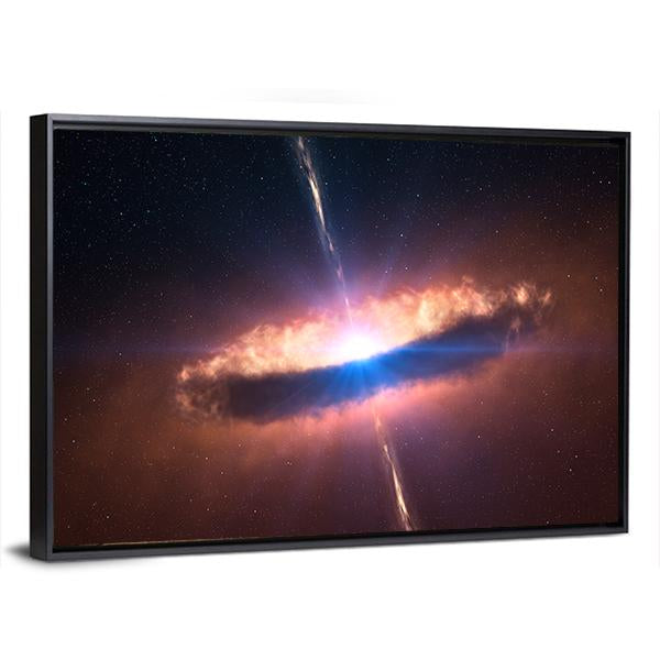Galaxy System With Bright Optical Centre Element Panoramic Canvas Wall Art-1 Piece-36" x 12"-Tiaracle
