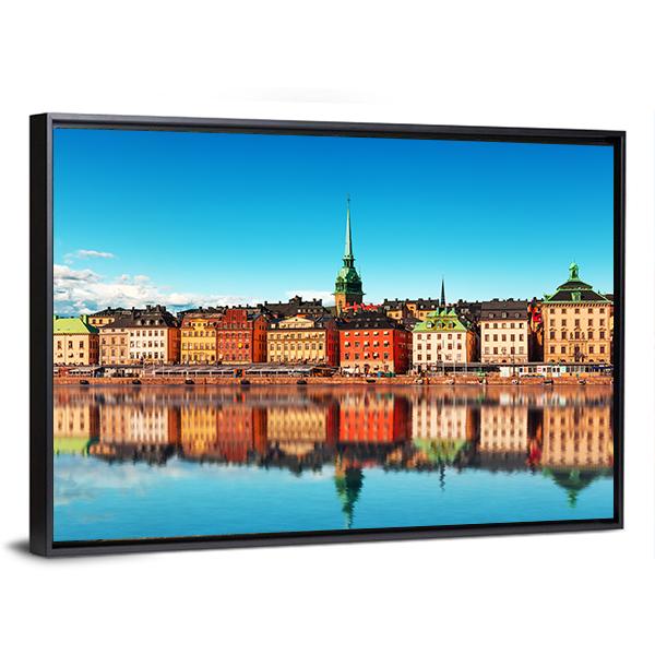 Gamla Stan Stockholm Canvas Wall Art-3 Horizontal-Gallery Wrap-25" x 16"-Tiaracle