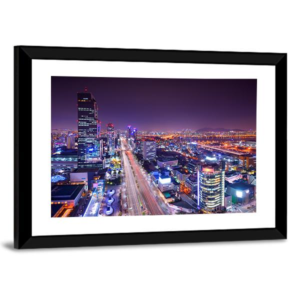 Gangnam District Skyline Canvas Wall Art-3 Horizontal-Gallery Wrap-25" x 16"-Tiaracle