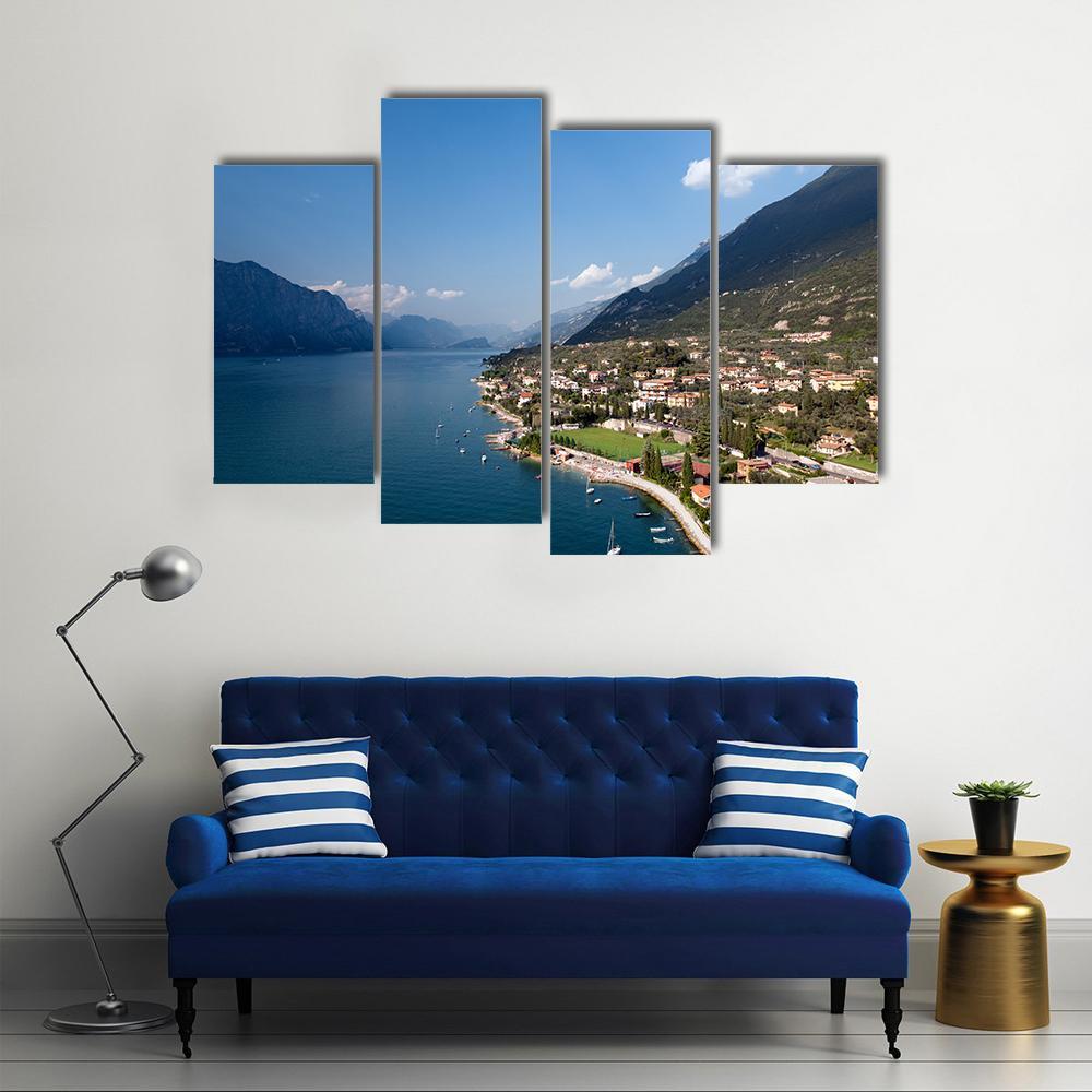 Garda Lake Italy Canvas Wall Art-4 Pop-Gallery Wrap-50" x 32"-Tiaracle