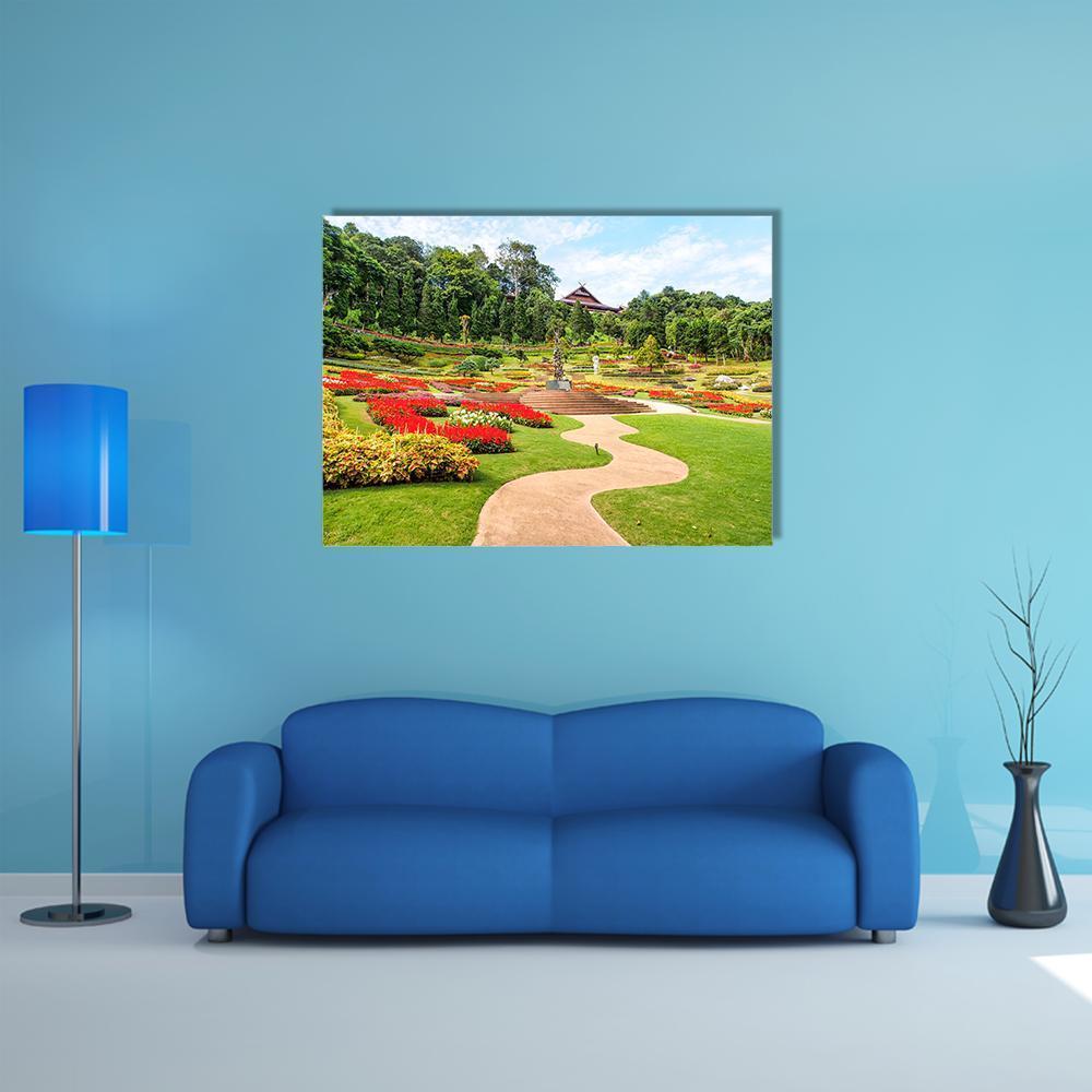 Garden In North Thailand Canvas Wall Art-1 Piece-Gallery Wrap-48" x 32"-Tiaracle