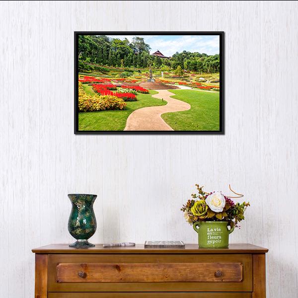 Garden In North Thailand Canvas Wall Art-1 Piece-Floating Frame-24" x 16"-Tiaracle