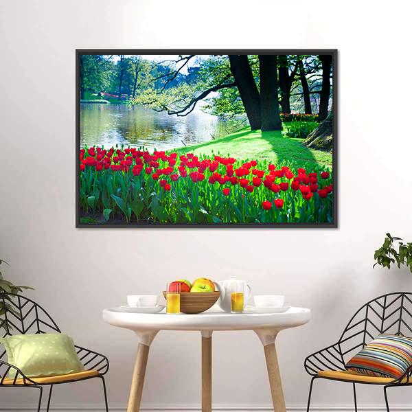 Garden Landscape Canvas Wall Art-3 Horizontal-Gallery Wrap-25" x 16"-Tiaracle