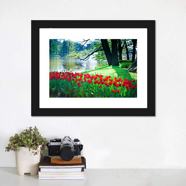 Garden Landscape Canvas Wall Art-1 Piece-Framed Print-20" x 16"-Tiaracle