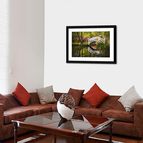 Garden Nature Pond Canvas Wall Art-5 Horizontal-Gallery Wrap-22" x 12"-Tiaracle