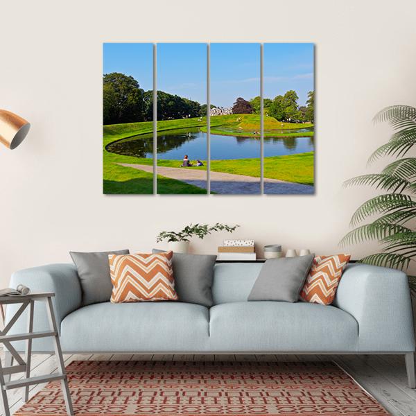 Garden Of The Scottish National Gallery Canvas Wall Art-4 Horizontal-Gallery Wrap-34" x 24"-Tiaracle