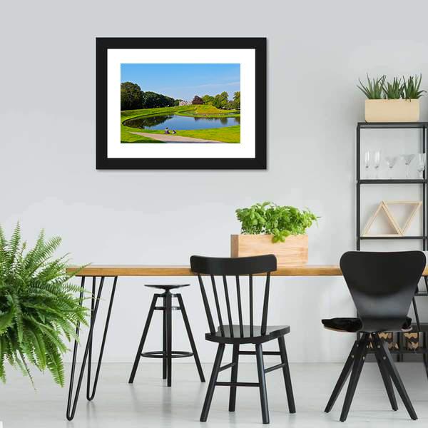 Garden Of The Scottish National Gallery Canvas Wall Art-3 Horizontal-Gallery Wrap-25" x 16"-Tiaracle