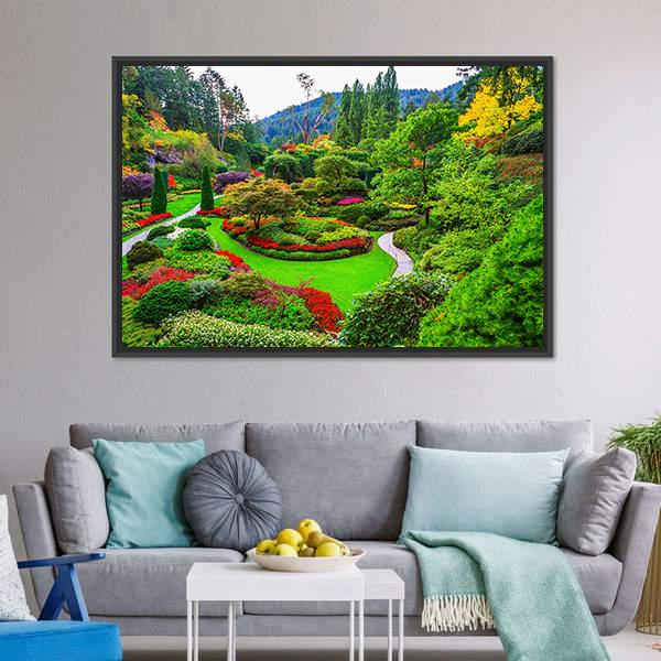 Gardens On Vancouver Island Canvas Wall Art-3 Horizontal-Gallery Wrap-25" x 16"-Tiaracle