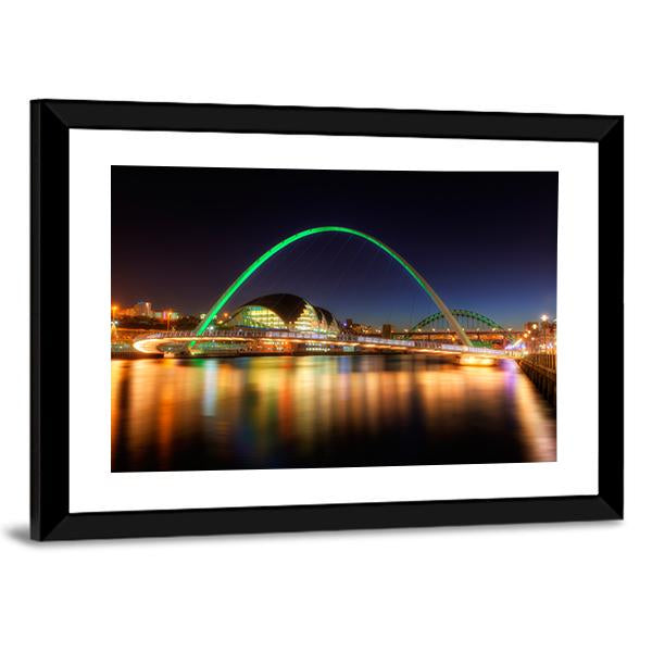 Gateshead Millennium Bridge Canvas Wall Art-3 Horizontal-Gallery Wrap-25" x 16"-Tiaracle