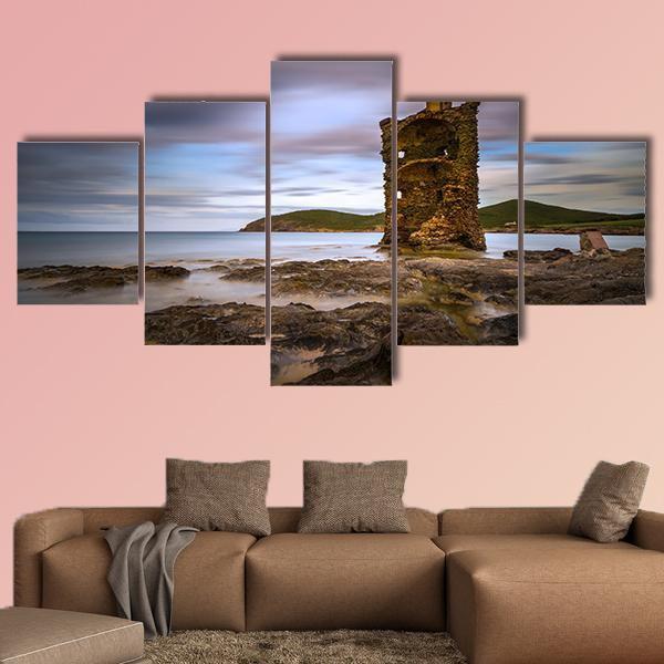 Genovese Tower France Canvas Wall Art-5 Star-Gallery Wrap-62" x 32"-Tiaracle