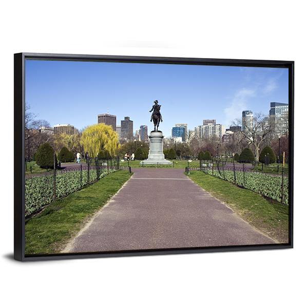 George Washington Statue Canvas Wall Art-3 Horizontal-Gallery Wrap-25" x 16"-Tiaracle
