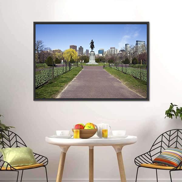 George Washington Statue Canvas Wall Art-3 Horizontal-Gallery Wrap-25" x 16"-Tiaracle