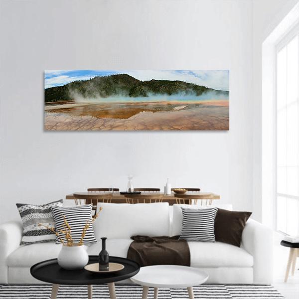 Geothermal Energy Concept Panoramic Canvas Wall Art-1 Piece-36" x 12"-Tiaracle