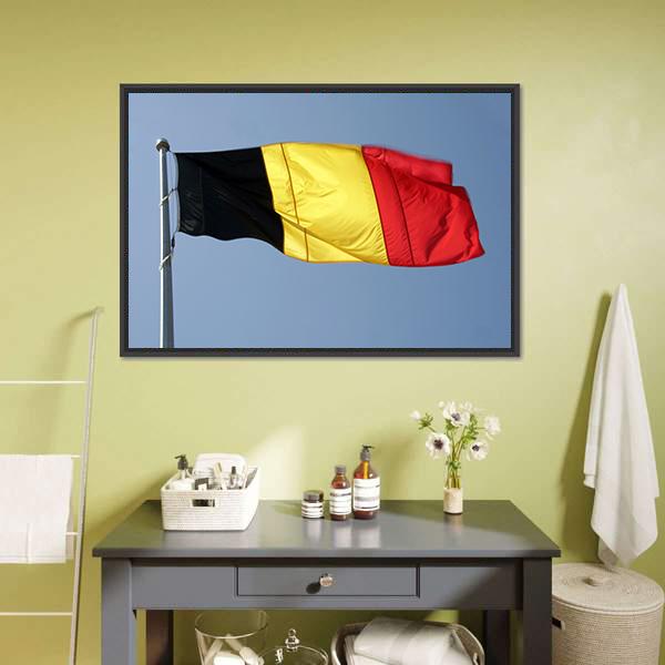 German National Flag Canvas Wall Art-1 Piece-Floating Frame-24" x 16"-Tiaracle