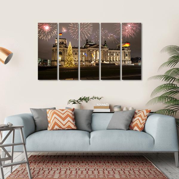 German Parliament In Berlin Canvas Wall Art-5 Horizontal-Gallery Wrap-22" x 12"-Tiaracle