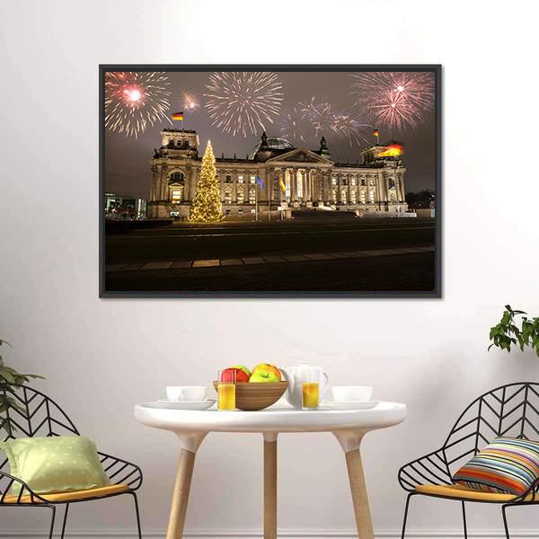 German Parliament In Berlin Canvas Wall Art-3 Horizontal-Gallery Wrap-25" x 16"-Tiaracle