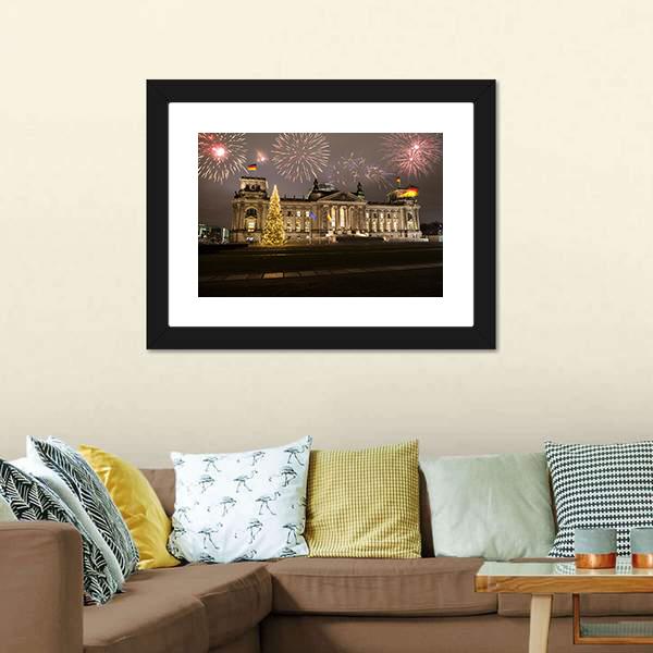 German Parliament In Berlin Canvas Wall Art-3 Horizontal-Gallery Wrap-25" x 16"-Tiaracle